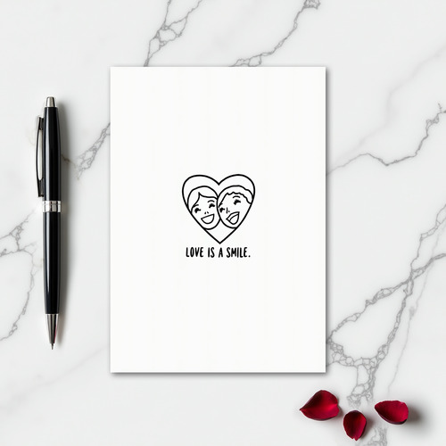 Minimalist Love Is A Smile Card