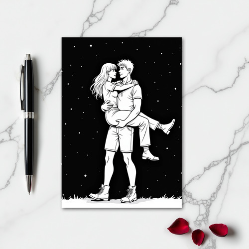 Minimalist Love Stars Card