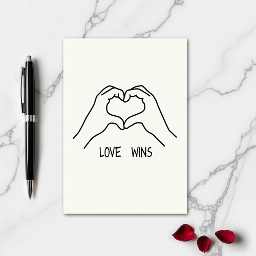 Minimalist Love Wins Heart Card