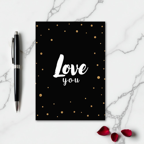 Minimalist Love You Gold Dot Card