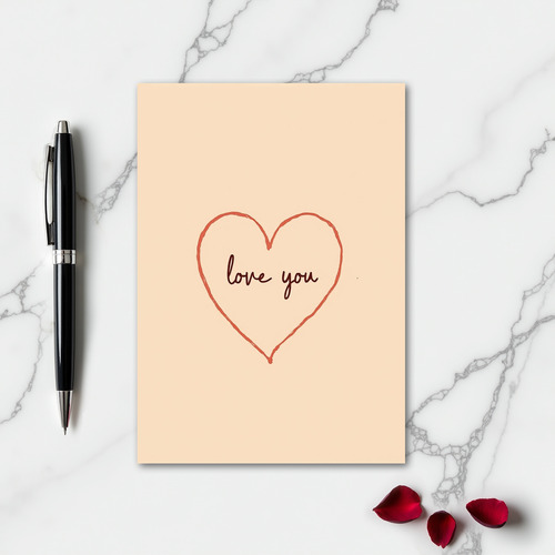 Minimalist Love You Heart Card
