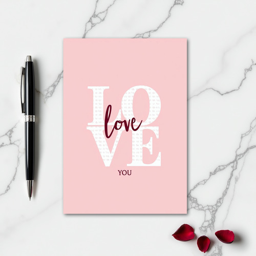 Minimalist Love You Heart Pattern Card