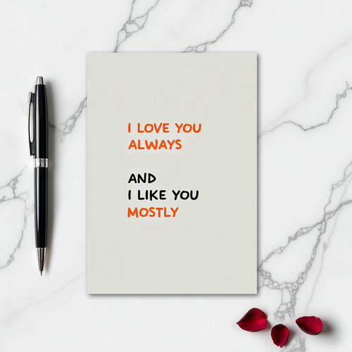 Minimalist Love You Mostly Card