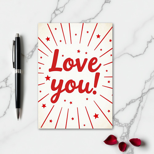Minimalist Love You Starburst Card