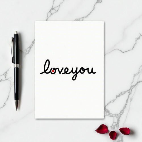 Minimalist Love You Textured Card