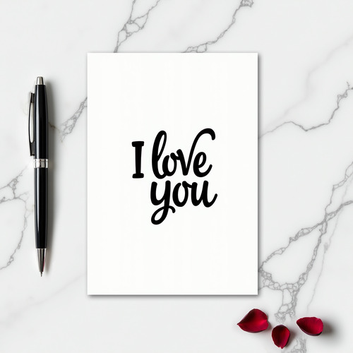 Minimalist Matte Calligraphy Love Card