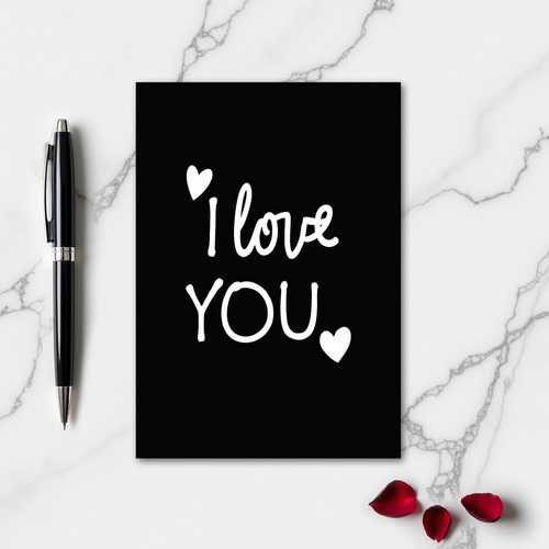 Minimalist Matte I Love You Hearts Card