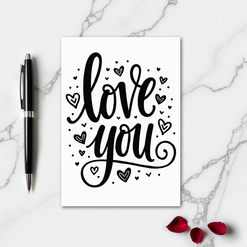 Minimalist Matte Love You Heart Card