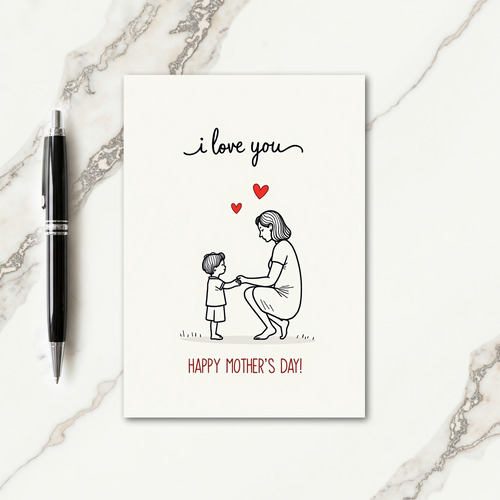 Minimalist Mothers Love Card