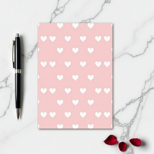 Minimalist Pink Love Hearts Card