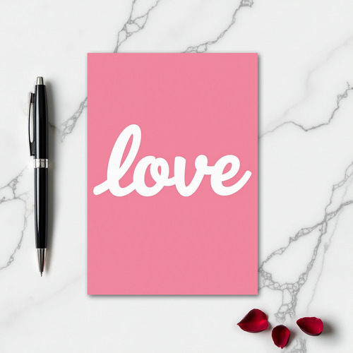 Minimalist Pink Love Script Card