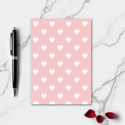 Minimalist Pink Paper Hearts Card