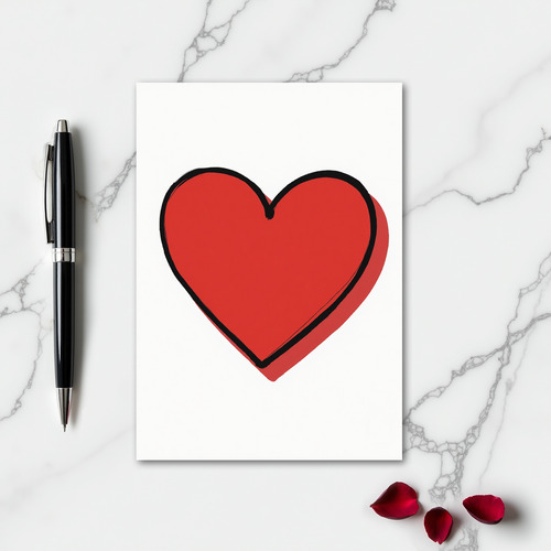 Minimalist Red Heart Card