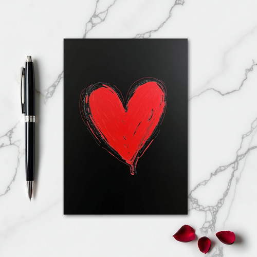 Minimalist Red Heart Love Card