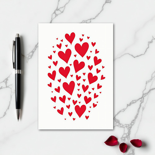 Minimalist Red Hearts Card