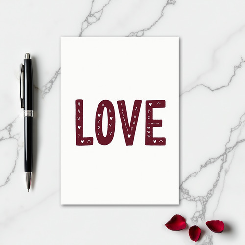 Minimalist Red Love Card