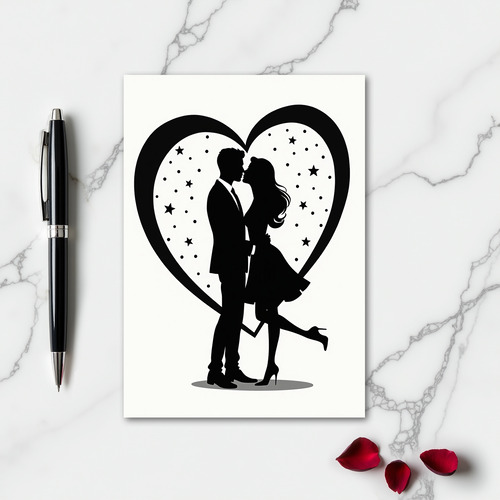 Minimalist Romantic Kiss Card