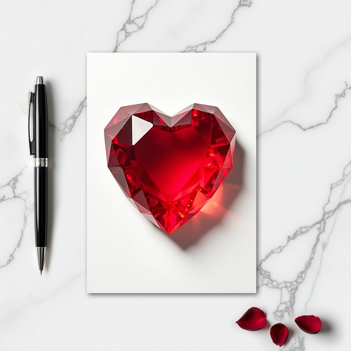 Minimalist Ruby Heart Card