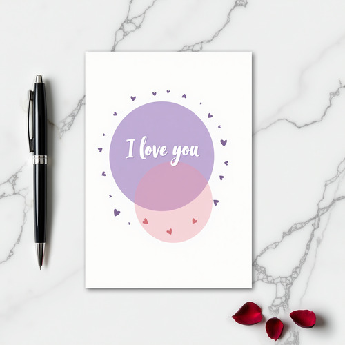 Minimalist Smooth Hearts I Love You Card
