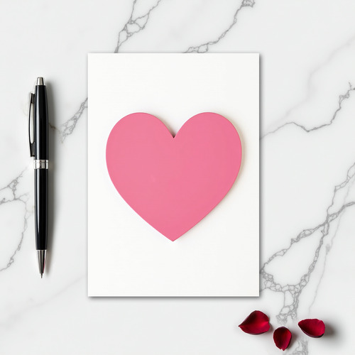 Minimalist Smooth Pink Heart Card