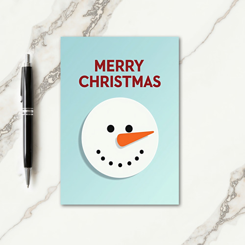 Minimalist Snowman Christmas Card