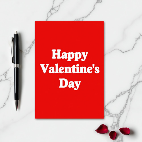 Minimalist Solid Red Valentines Card