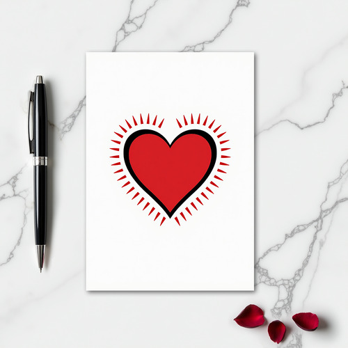Minimalist Spiked Heart Card