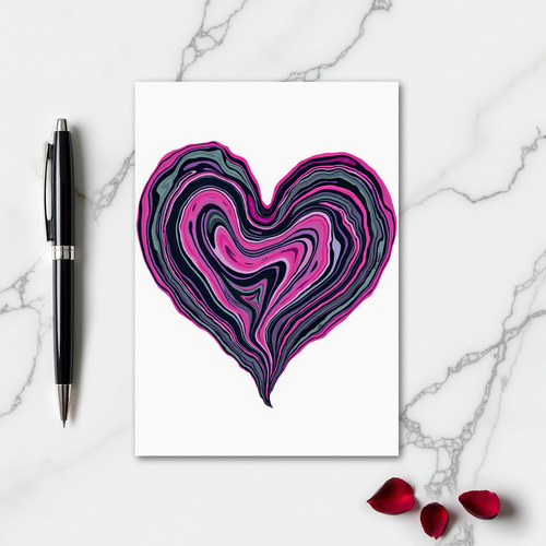 Minimalist Swirl Heart Card