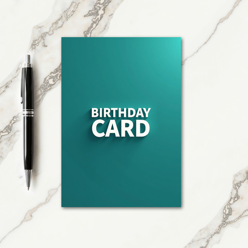 Minimalist Teal Birthday Card