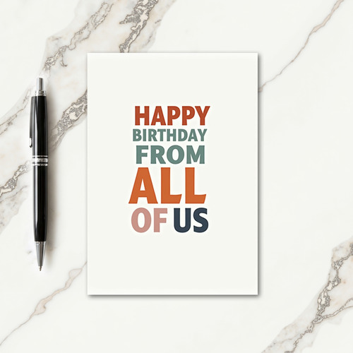 Minimalist Text Collective Birthday Card
