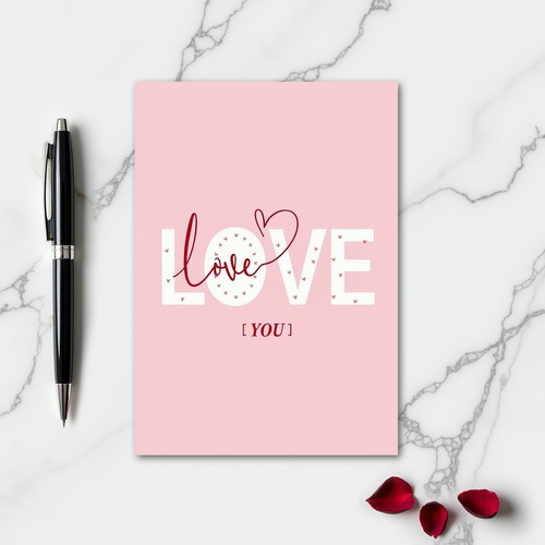 Minimalist Tiny Hearts Love You Card