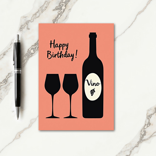 Minimalist Toast Birthday Card