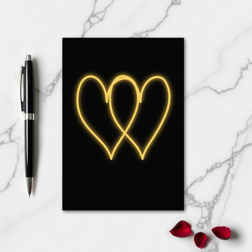Minimalist Two Hearts Card