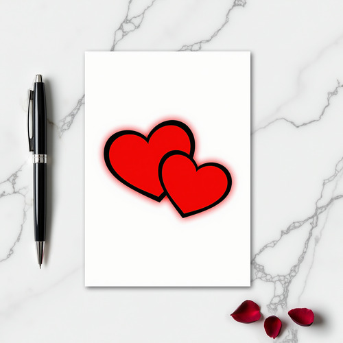 Minimalist Two Hearts Glow Card