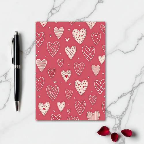 Minimalist Valentine Hearts Card