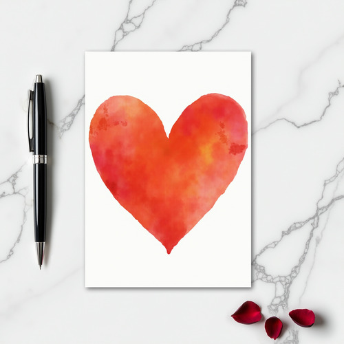 Minimalist Watercolor Heart Card