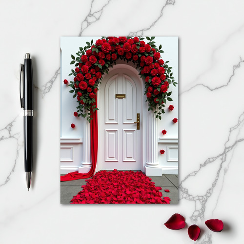 Minimalist Wedding Rose Arch Card