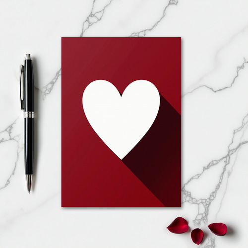 Minimalist White Heart Card
