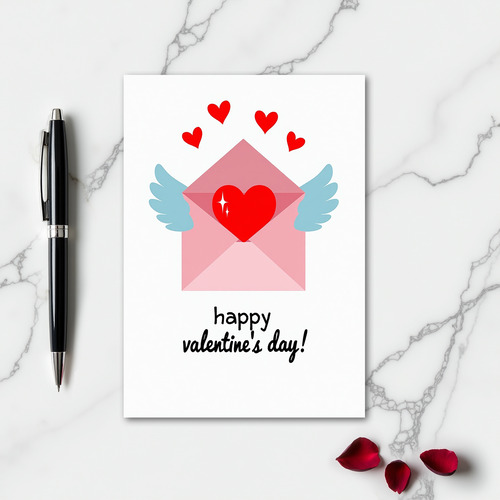 Minimalist Winged Love Letter Card