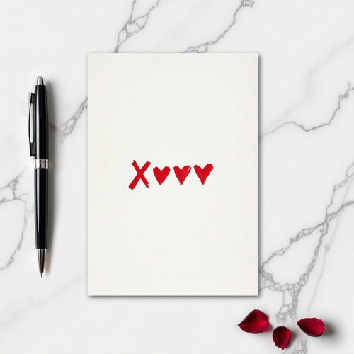 Minimalist Xoxo Hearts Card