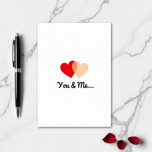 Minimalist You And Me Card