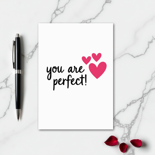 Minimalist You Are Perfect Hearts Card