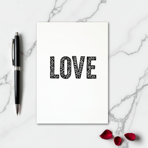 Minimalist Zebra Love Card