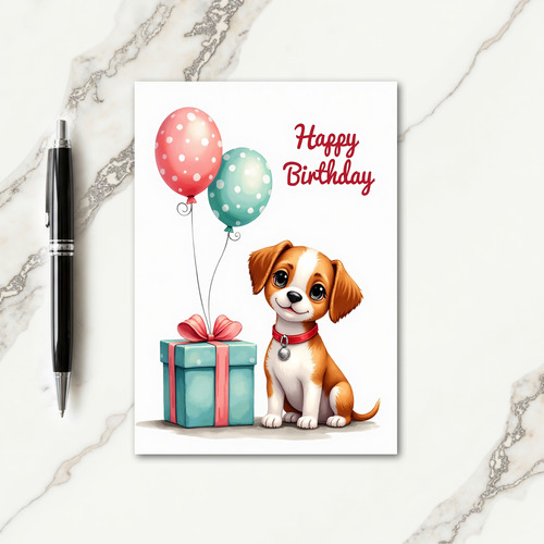 Mint Balloon Birthday Card