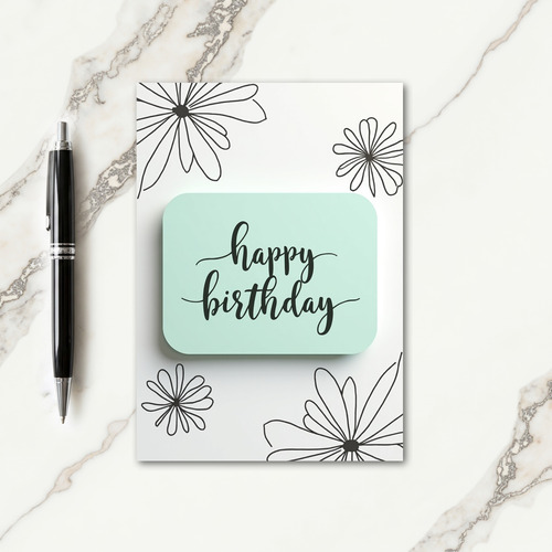 Mint Birthday Illustration Card