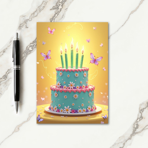Mint Blossom Birthday Card