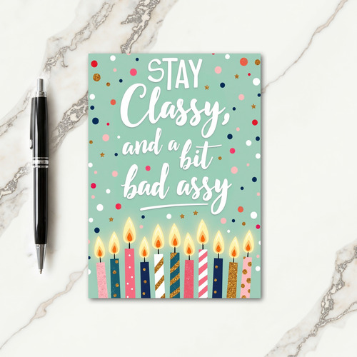 Mint Candle Birthday Card