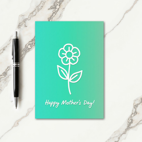 Mint Floral Mothers Day Card