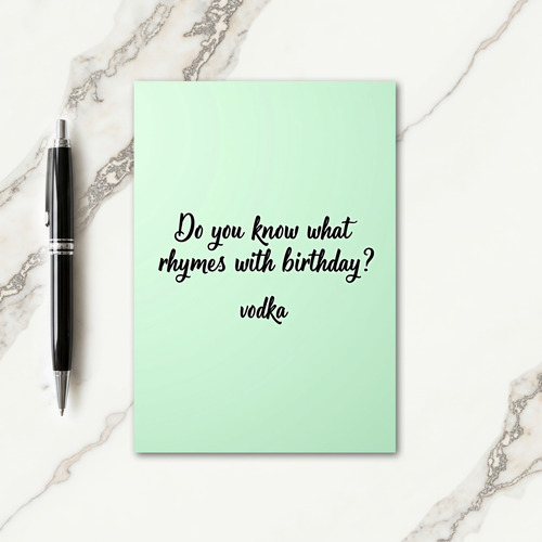 Mint Green Birthday Card