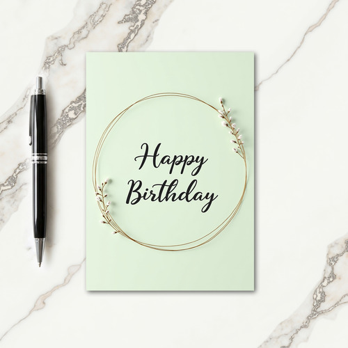 Mint Green Birthday Script Card